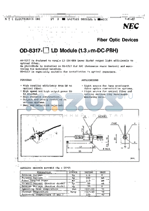 OD-8317 datasheet - FIBER OPTIC DEVICES