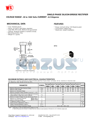 KBPC6005 datasheet - SINGLE-PHASE SILICON BRIDGE RECTIFIER