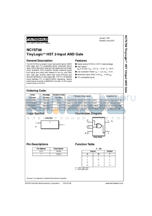 NC7ST08 datasheet - TinyLogic HST 2-Input AND Gate