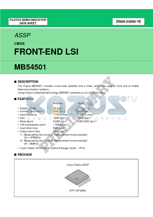 MB54501 datasheet - FRONT-END LSI