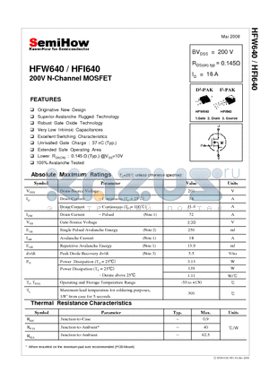HFI640 datasheet - 200V N-Channel MOSFET