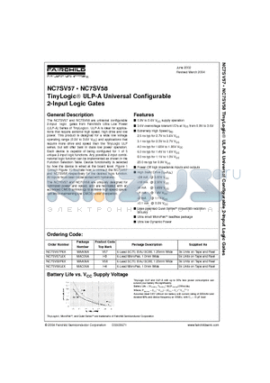 NC7SV57L6X datasheet - TinyLogic ULP-A Universal Configurable 2-Input Logic Gates