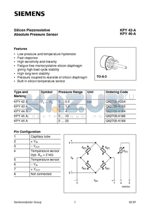 Q62705-K166 datasheet - Silicon Piezoresistive Absolute Pressure Sensor