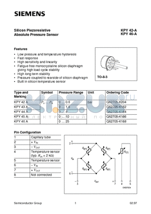 Q62705-K164 datasheet - Silicon Piezoresistive Absolute Pressure Sensor