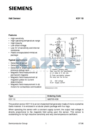 Q62705-K38 datasheet - Hall Sensor