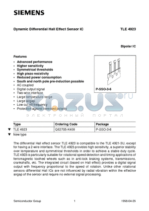 Q62705-K408 datasheet - Dynamic Differential Hall Effect Sensor IC