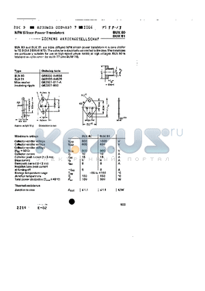 Q62901-B11-A datasheet - NPN SILICON POWER TRANSISTORS