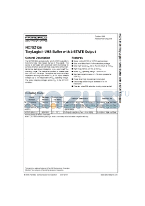 NC7SZ126L6X datasheet - TinyLogic UHS Buffer with 3-STATE Output