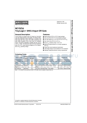 NC7SZ32M5X_NL datasheet - TinyLogic UHS 2-Input OR Gate