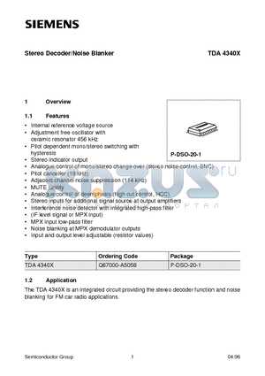 Q67000-A5058 datasheet - Stereo Decoder/Noise Blanker