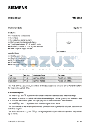 Q67000-A6045 datasheet - 2-GHz-Mixer