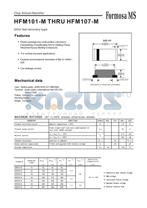 HFM102-M datasheet - Ultra fast recovery type