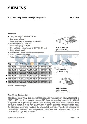 Q67000-A9210-C801 datasheet - 5-V Low-Drop Fixed Voltage Regulator