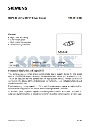 Q67000-A9230 datasheet - SMPS-IC with MOSFET Driver Output