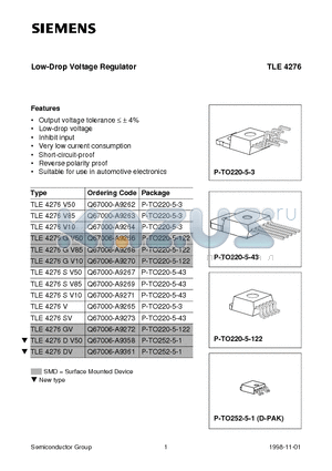 Q67000-A9269 datasheet - Low-Drop Voltage Regulator