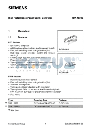 Q67000-A9310-A702 datasheet - High Performance Power Combi Controller