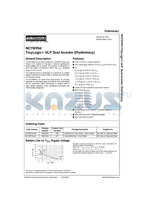 NC7WP04L6X datasheet - TinyLogic ULP Dual Inverter