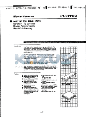 MB7118H datasheet - Schottky TTL 2048-Bit Bipolar Programmable Read-Only Memory