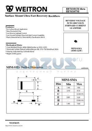 HFM106M datasheet - Surface Mount Ultra Fast Recovery Rectifiers