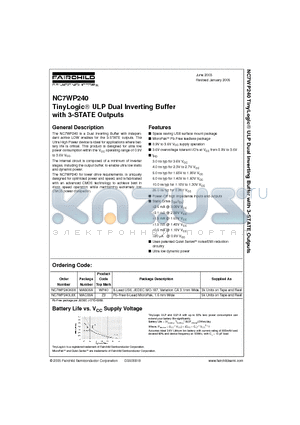 NC7WP240K8X datasheet - TinyLogic ULP Dual Inverting Buffer with 3-STATE Outputs