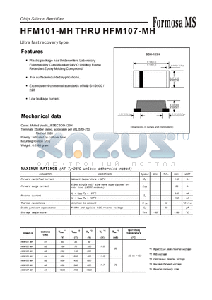 HFM107-MH datasheet - Chip Silicon Rectifier - Ultra fast recovery type
