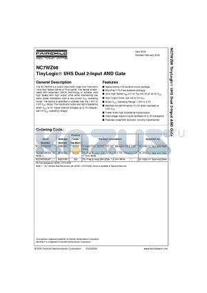 NC7WZ08 datasheet - TinyLogic UHS Dual 2-Input AND Gate