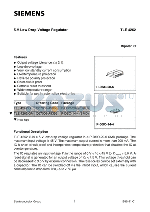 Q67006-A9068 datasheet - 5-V Low Drop Voltage Regulator