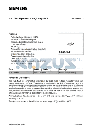 Q67006-A9291 datasheet - 5-V Low-Drop Fixed Voltage Regulator