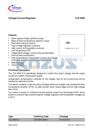 Q67006-A9341 datasheet - Voltage-Current Regulator