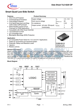 Q67006-A9315 datasheet - Smart Quad Low-Side Switch