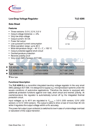 Q67006-A9395 datasheet - Low-Drop Voltage Regulator