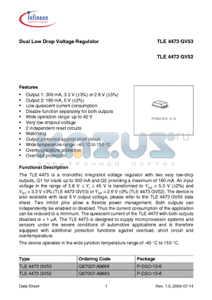 Q67007-A9683 datasheet - Dual Low Drop Voltage Regulator