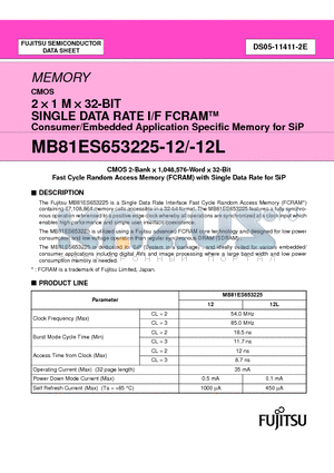 MB81ES653225 datasheet - Consumer/Embedded Application Specific Memory for SiP