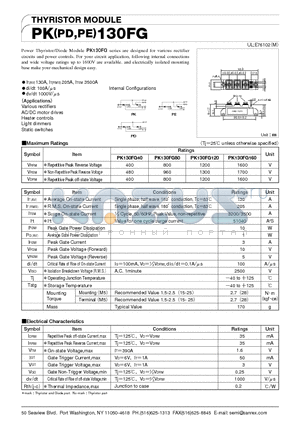 PK130FG160 datasheet - THYRISTOR MODULE