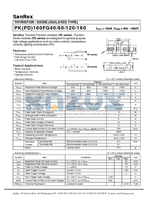 PK160FG120 datasheet - THYRISTOR/DIODE(ISOLATED TYPE)