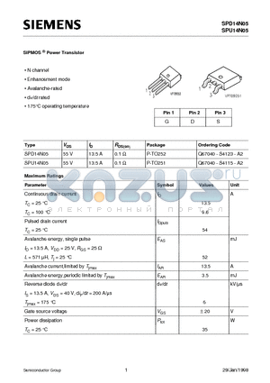 Q67040-S4123-A2 datasheet - SIPMOS Power Transistor
