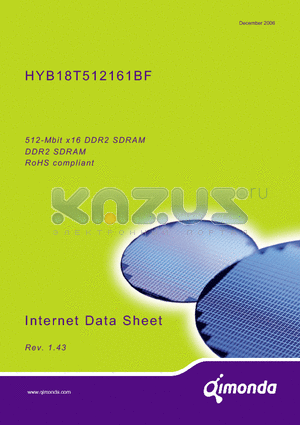 HYB18T512161BF-33 datasheet - 512-Mbit x16 DDR2 SDRAM