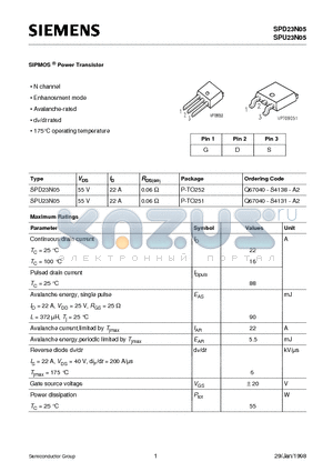 Q67040-S4138-A2 datasheet - SIPMOS Power Transistor