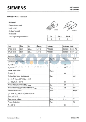 Q67040-S4137-A2 datasheet - SIPMOS Power Transistor
