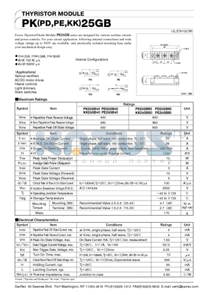 PK25GB80 datasheet - THYRISTOR MODULE