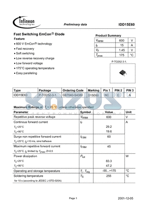 Q67040-S4380 datasheet - Fast Switching EmCon Diode
