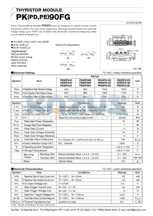 PK90FG40 datasheet - THYRISTOR MODULE