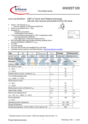 Q67040-S4518 datasheet - TRENCHSTOP SERIES