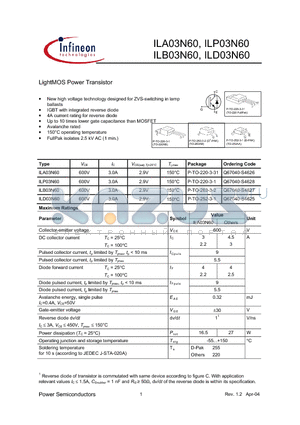 Q67040-S4628 datasheet - LightMOS Power Transistor