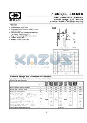 KBU4J datasheet - SINGLE-PHASE SILICON BRIDGE