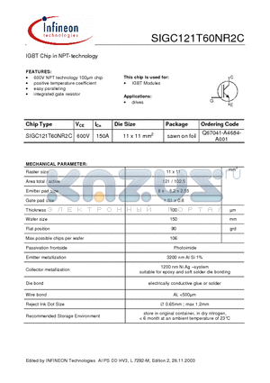 Q67041-A4684-A001 datasheet - IGBT Chip in NPT-technology