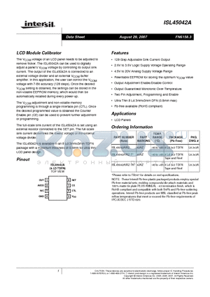 ISL45042AIRZ-T datasheet - LCD Module Calibrator