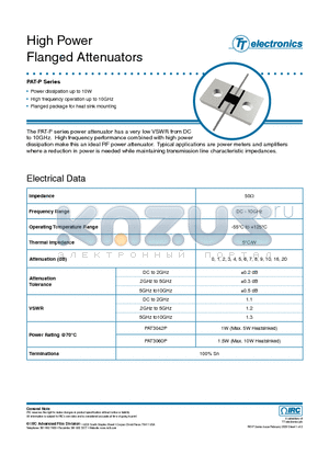 HFR-PAT3042PLF-50R0-01-B datasheet - High Power Flanged Attenuators