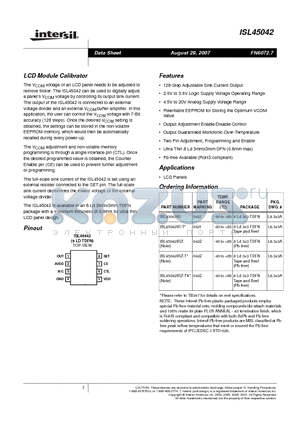 ISL45042IR datasheet - LCD Module Calibrator