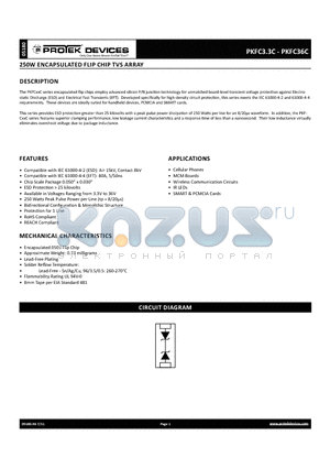 PKFC08C datasheet - 250w encapsulated flip chip tvs array